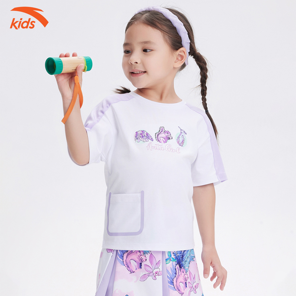 Áo phông thời trang bé gái, co dãn 4 chiều, chất liệu cotton Anta Kids 362239144