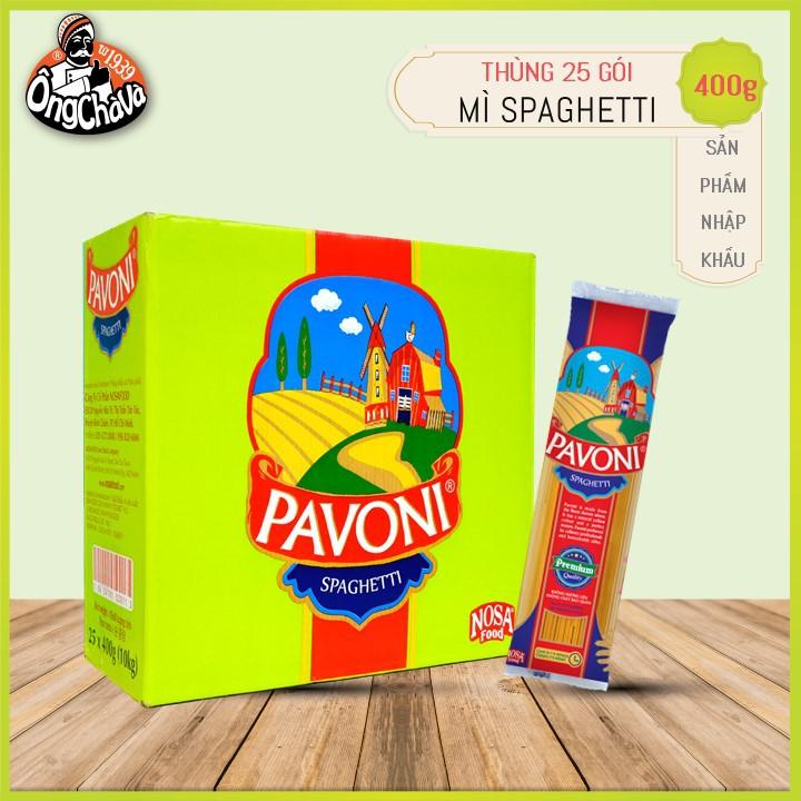 Thùng 25 Gói Mì Ý Pavoni 400g 100% Lúa Mì Nguyên Chất (Pavoni Spaghetti)