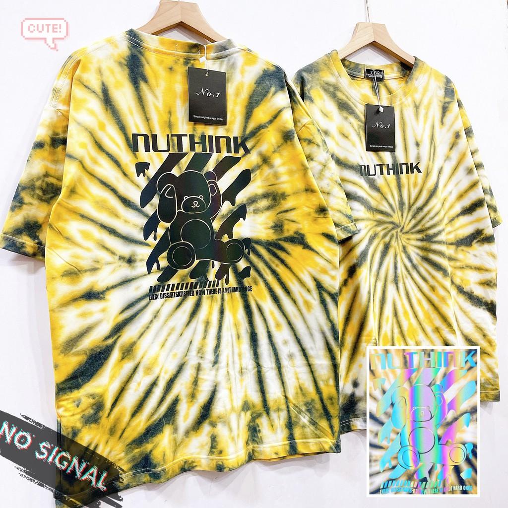 Áo loang tie dye unisex form rộng Tie Boutique nhiều hình - xoáy vàng đen