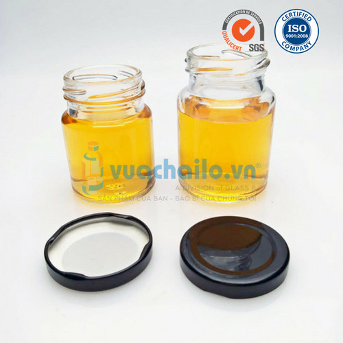 Set 6 hũ thủy tinh DÁNG TRÒN NẮP THIẾC dùng chưng yến, đựng dầu dừa, mật ong