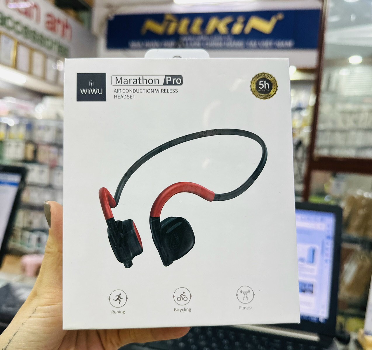 Tai nghe Wiwu Marathon Pro Kết Nối Bluetooth Kiểu Dáng Thể Thao, Chất Lượng Âm Thanh Độ Nét Cao, Tuổi Thọ Pin Lâu Dài - Hàng Chính Hãng