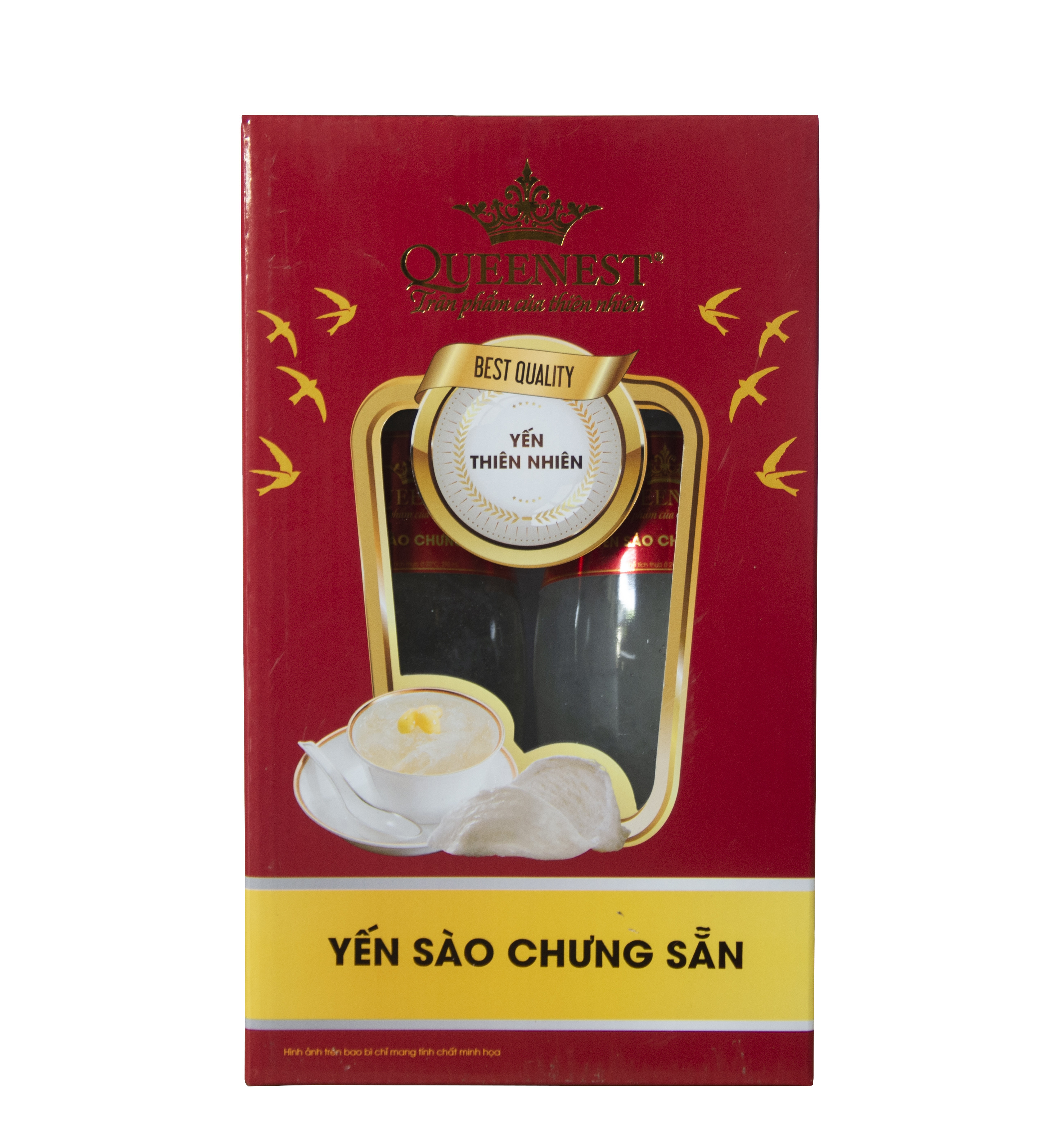 Yến sào chưng sẵn QUEENNEST 7% Hương dưa lưới (2 Chai x 290ML)