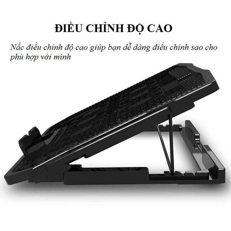 Tản Nhiệt Laptop ️️ Đế Tản Nhiệt Có 6 Quạt Tản Nhiệt Mạnh Mẽ - Phụ Kiện Laptop Bảo Vệ Máy Tính Bền Bỉ Hơn H9