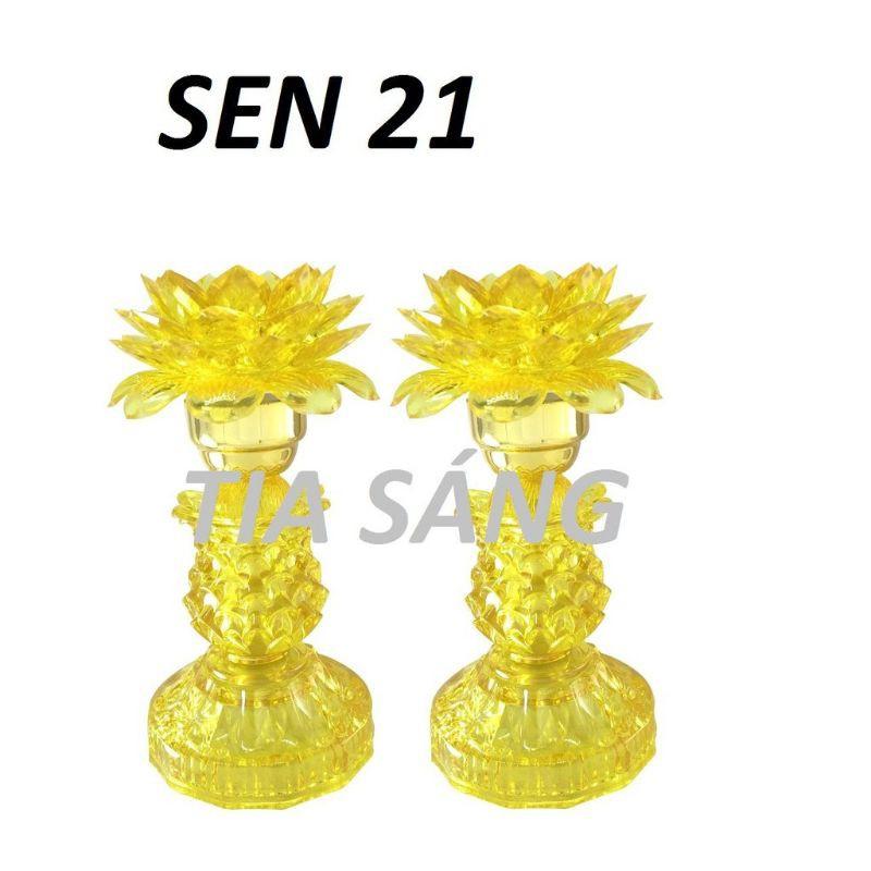 Đèn thờ hoa sen 21 (3 tầng led)