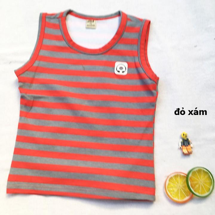 Áo bé trai sát nách từ 6-21kg thun sọc 4 chiều - AT1