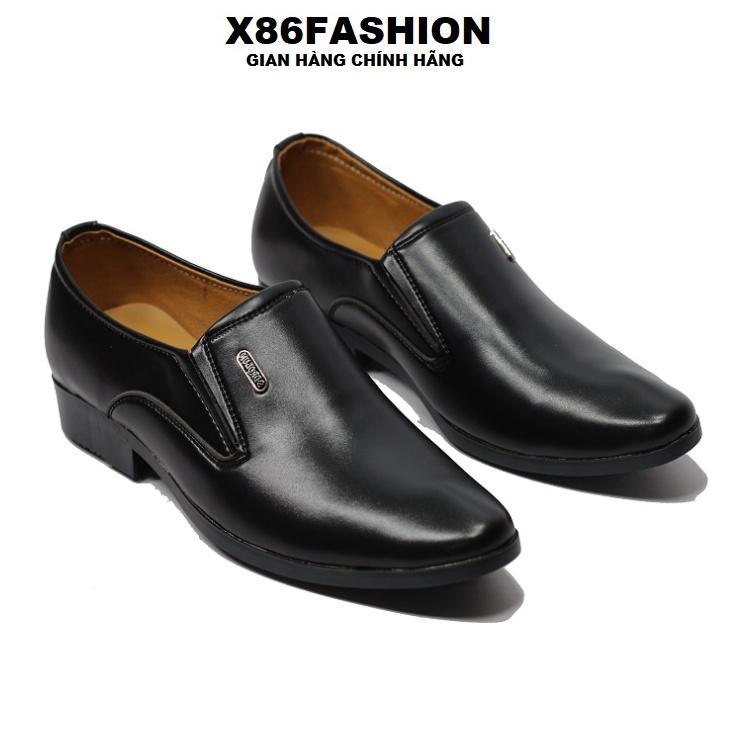 Giày tây nam cho dân công sở đi làm đi tiệc chất da pu lịch lãm sang trọng X86fashion-PQ01