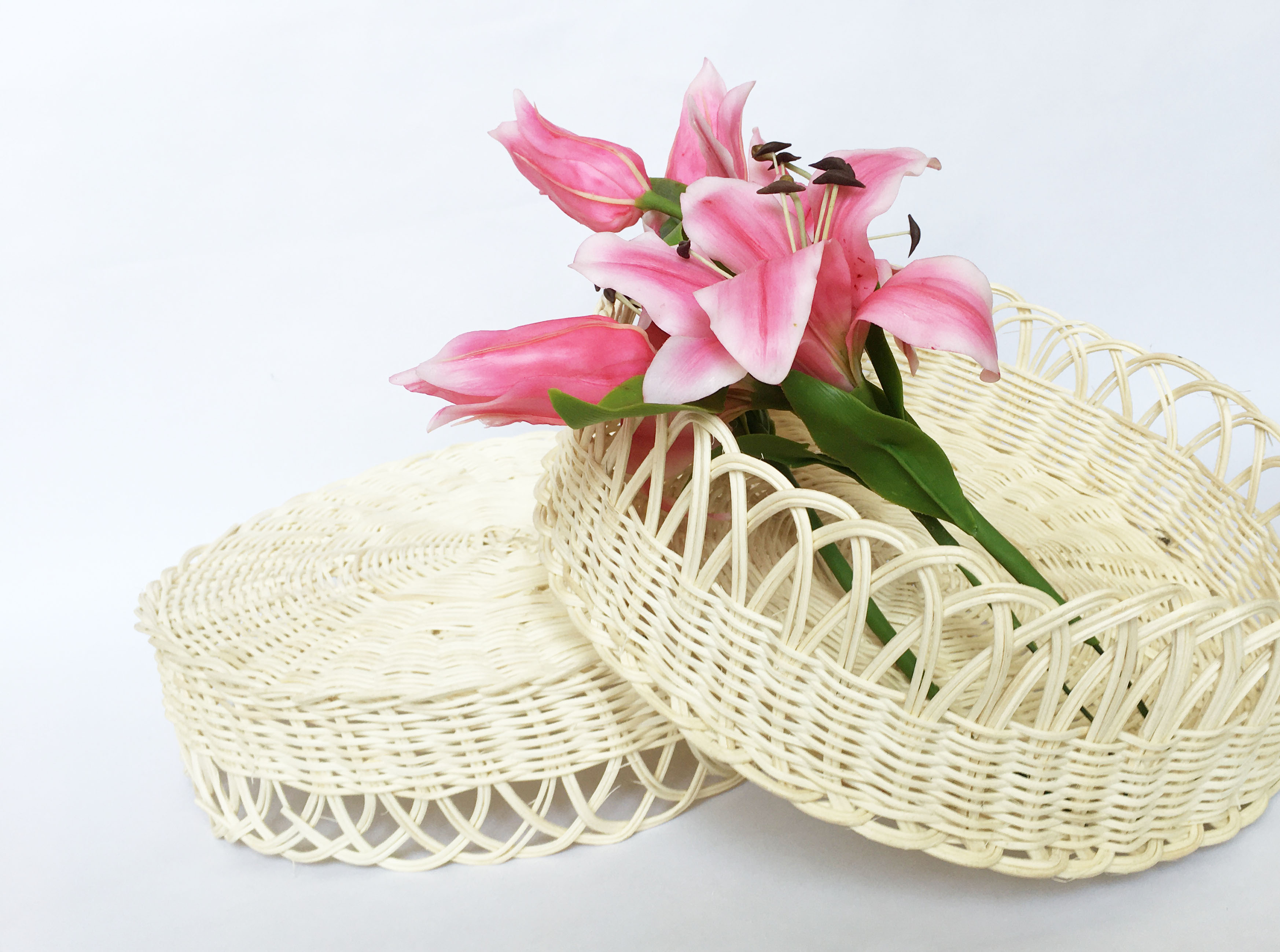 Khay mây đan bằng mây tự nhiên Khay tròn KT D30xH6cm đựng đồ, decor, trang trí bằng mây