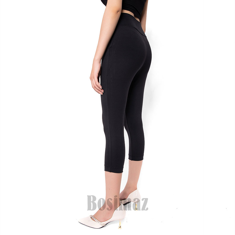 Quần Legging Nữ Bosimaz MS361 lửng túi trước màu đen cao cấp, thun co giãn 4 chiều, vải đẹp dày, thoáng mát.