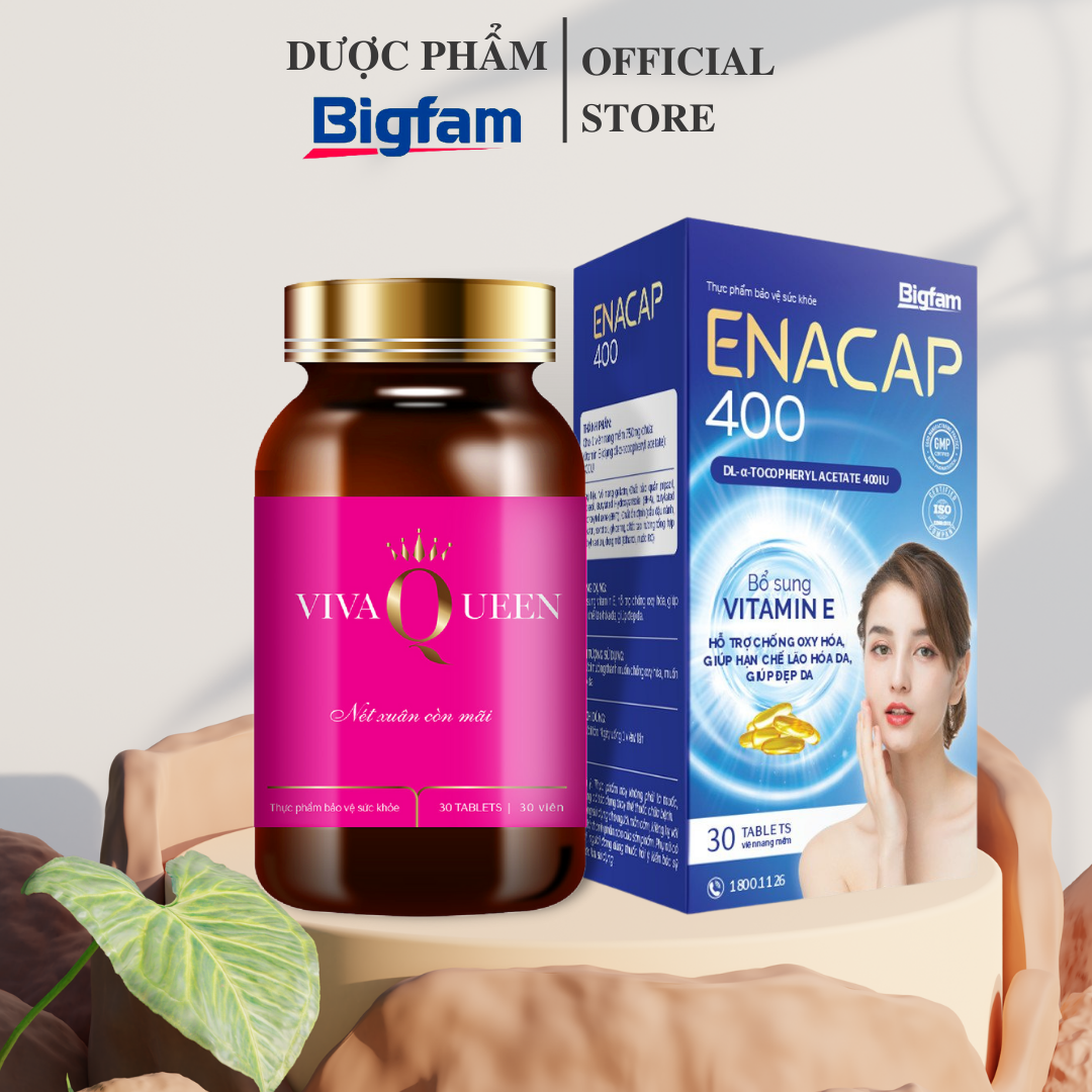 Bộ đôi níu giữ thanh xuân, hạn chế lão hóa cho da Vivaqueen Sâm Tố Nữ & Enacap400 Bigfam