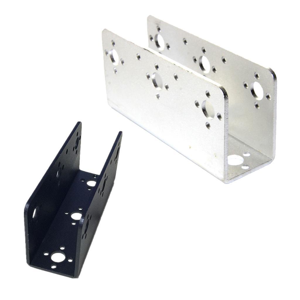 2Pcs Black Metal U-Shaped and L-Shaped Beam Bracket for Robot Arm / Humanoid Robot / Servo