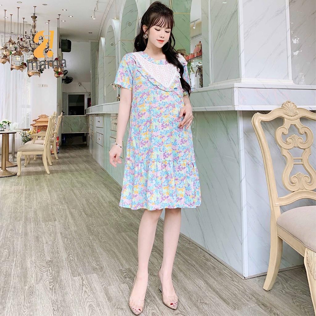 Váy bầu thiết kế 2MAMA hoa nhí dáng đuôi cá V79
