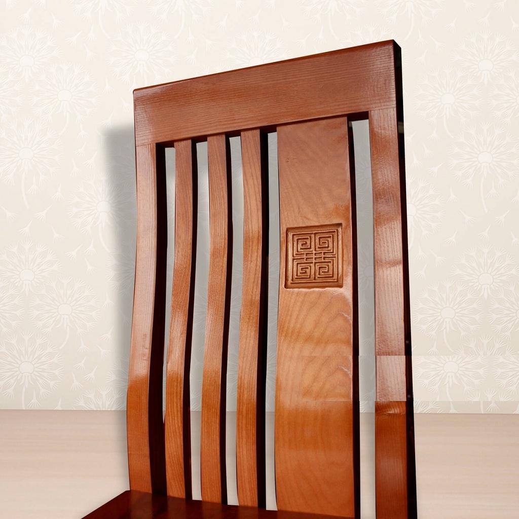 Bộ Bàn Ăn Oval Gỗ Sồi Nga Phun Màu Xoan Đào