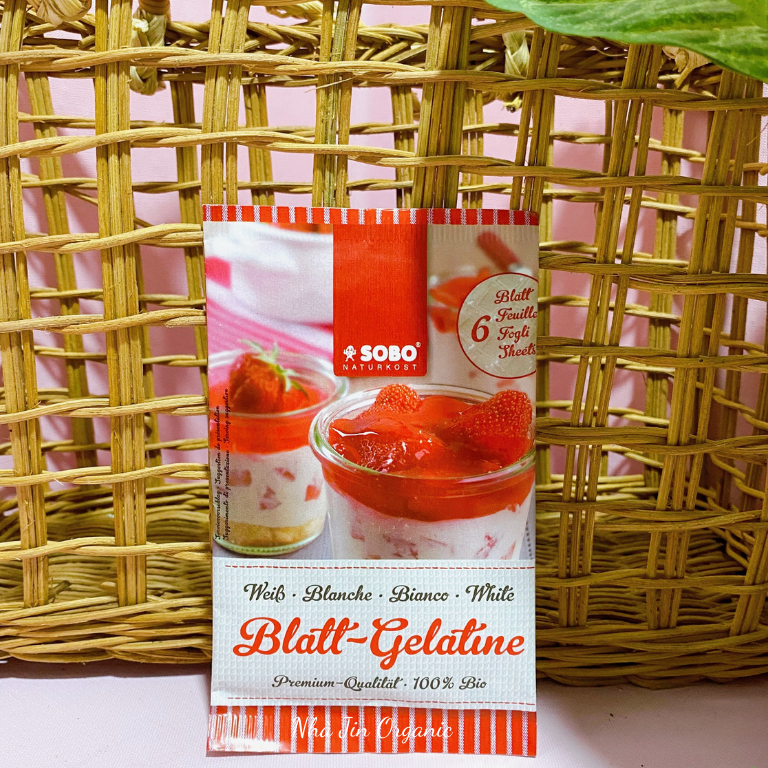 Gelatine hữu cơ dạng lá Sobo 10g (6 lá)