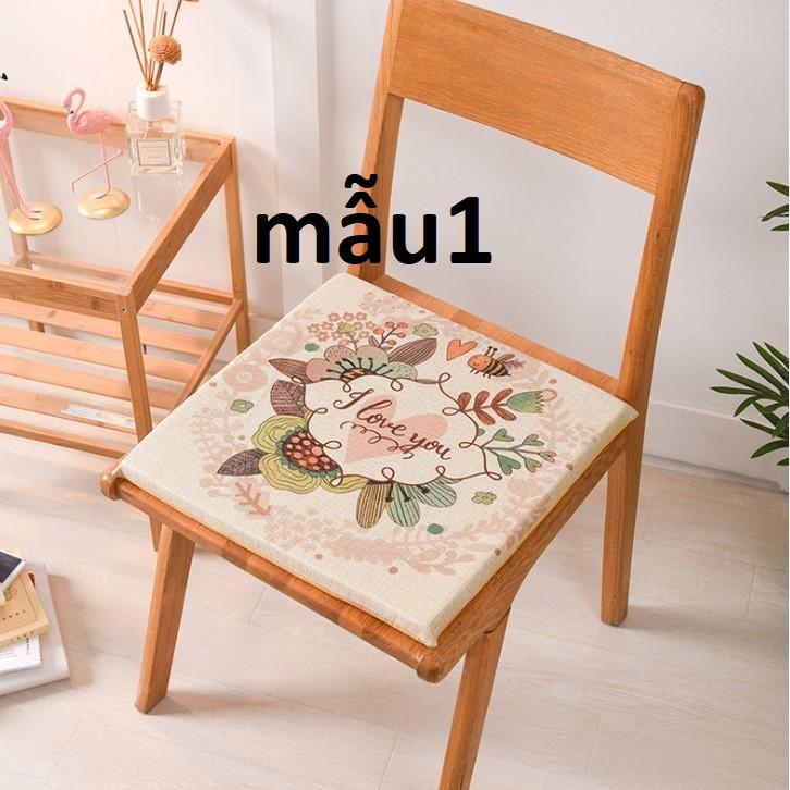 Đệm ngồi bệt bằng mút tháo ra giặt được 45*45cm có dây cột