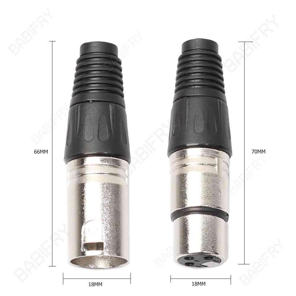 Set 8 Đầu Nối Dây Cáp Âm Thanh Micro 4 Đầu Đực 4 Cái XLR 3Pin
