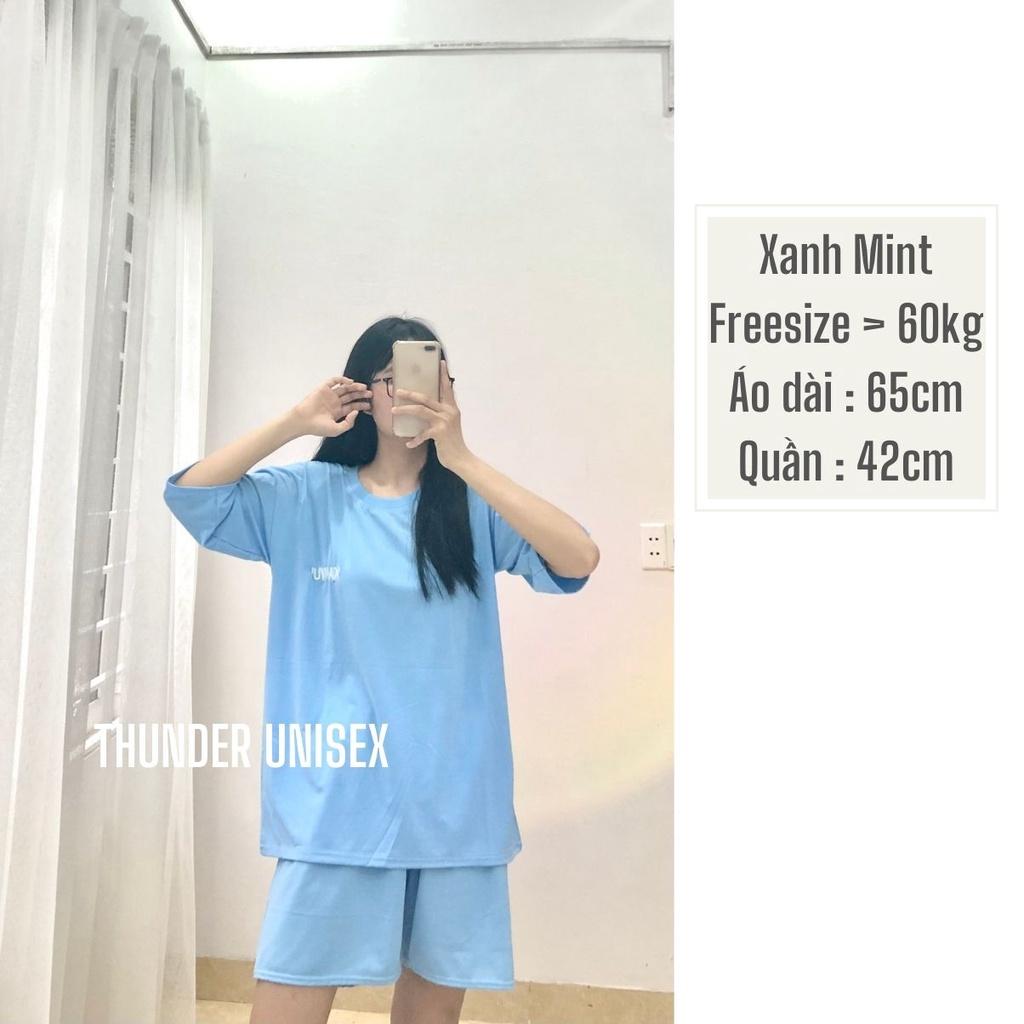 Set Đồ Nữ Quần Ngắn Ống Rộng Kết Hợp Áo Thun Unisex Tay Lỡ THUNDER UNISEX, 3 màu Chất Vải Thoáng Mát,Form Rộng Freesize