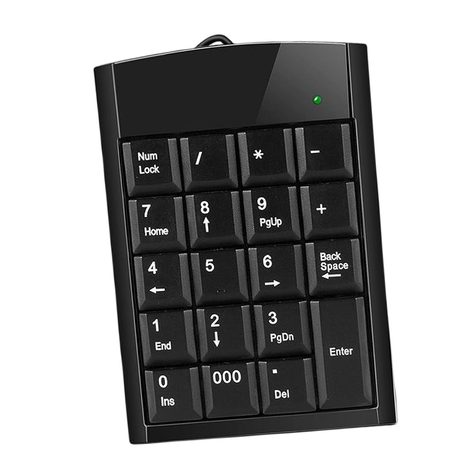USB Wired Number Pad 19 Key Comfortable for PC Accounting Teller