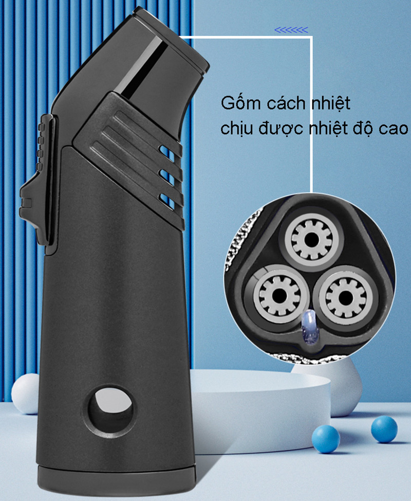 Hột Quẹt Bật Lửa Gas Jobon ZB-202 Khè Mỏ Vịt 3 Tia Bình Gas Trong Suốt Nhìn Rõ Lượng Gas Bên Trong - Nhiều Màu