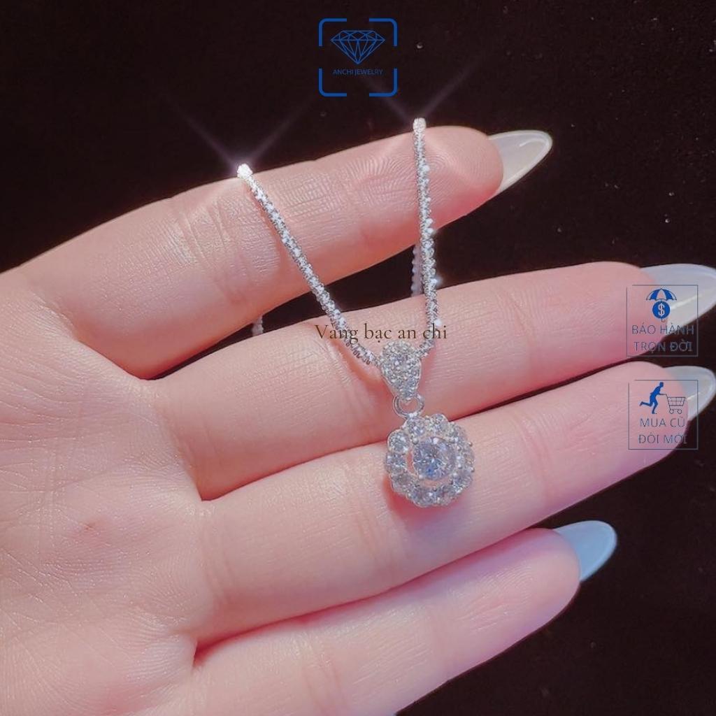 Dây chuyền vòng cổ bạc nữ mặt hình cá heo đính đá thời trang, trang sức Anchi jewelry