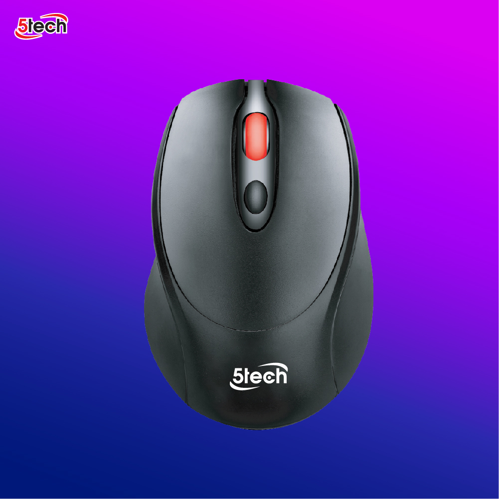 Chuột không dây 5TECH, chuột gaming wireless 2.4Ghz chuột quang sạc pin siêu nhạy cho máy tính, laptop,chất liệu nhựa ABS cao cấp hàng chính hãng