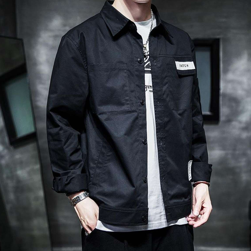 Men's Long Sleeve Casual Shirt Cotton Slim Fit Teenage Student Shirt