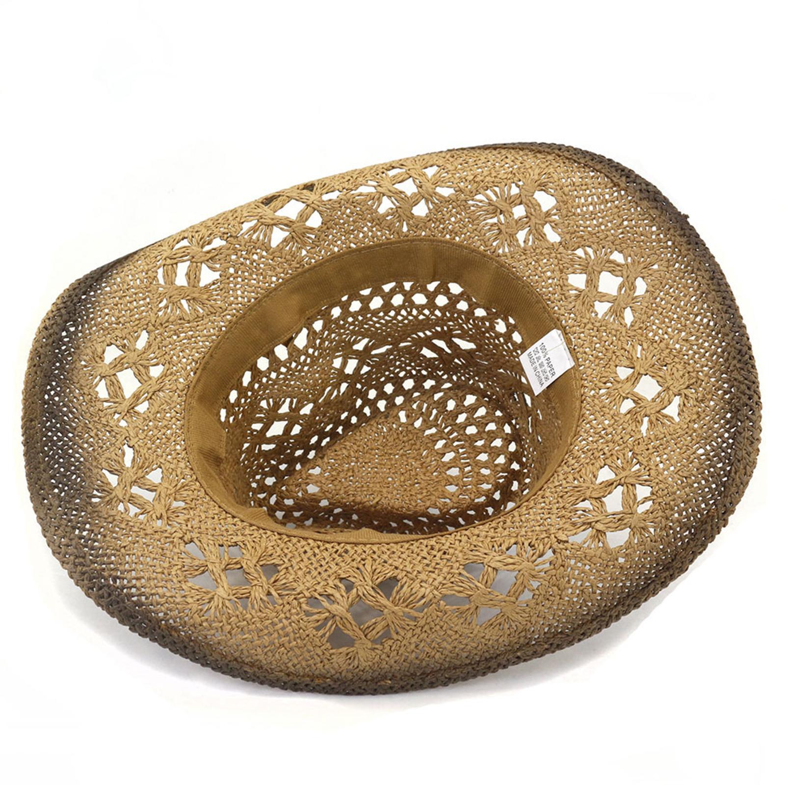 Straw Cowboy Sun Hat Summer Beach Hat for Hiking, Camping, Beach