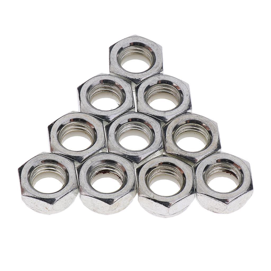 10 Pieces Skateboard Wheel Axle Mounting Screw Nuts + 100 Pieces Washers