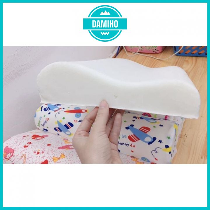 Gối cao su non cho bé rất êm mềm size 37x25x5cm, vỏ gối và ruột gối rời dễ dàng vệ sinh - DAMIHO