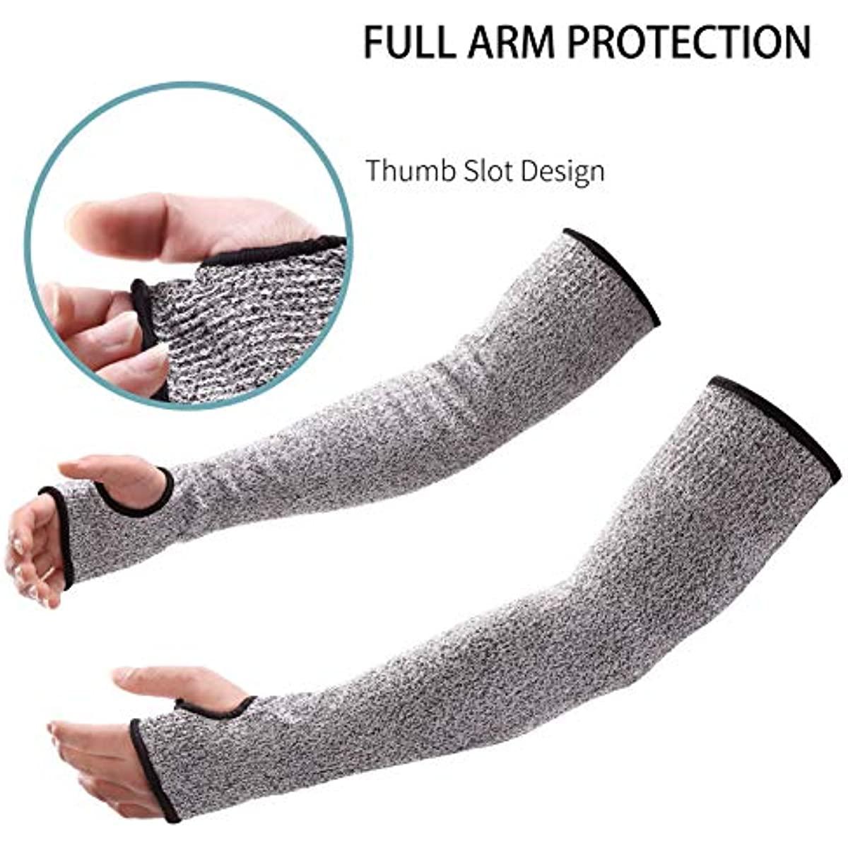 1PC Cấp 5 HPPE Cut ARM Sleeve Găng tay an toàn chống trục trặc chống trục trặc để xây dựng ngành công nghiệp kính ô tô