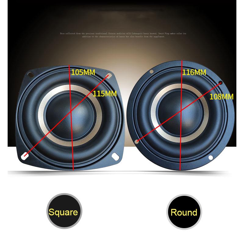 1 Chiếc 4 Inch HIFI Loa Siêu Trầm Loa 4ohm 100W 4 Lớp Cuộn Dây Bằng Giọng Nói Loa Siêu Trầm Loa 4 6 8 Ohm T0958 Color: Square 8ohm Woofer Size/Full-Range Size: 4"