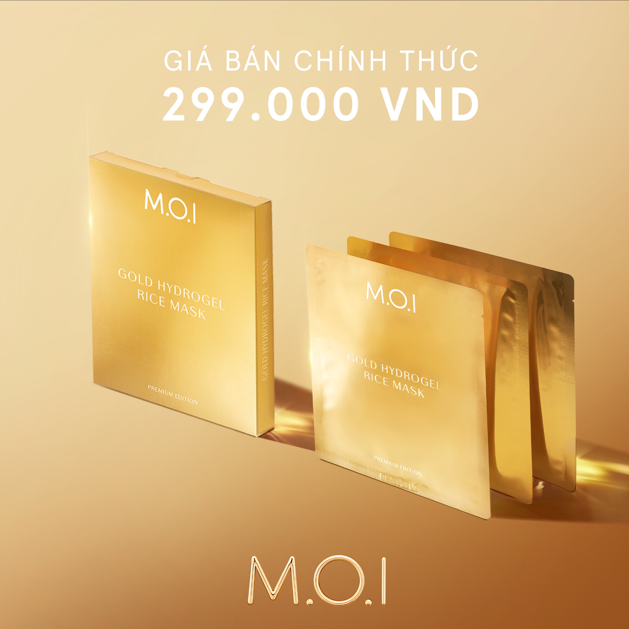 MẶT NẠ GẠO M.O.I HYDROGEL VÀNG PHIÊN BẢN CAO CẤP HỒ NGỌC HÀ (2023) 