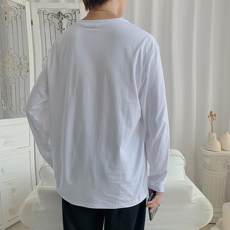 Áo thun cotton tay dài in hình lông vũ 4 màu phong cách năng động  cho nam