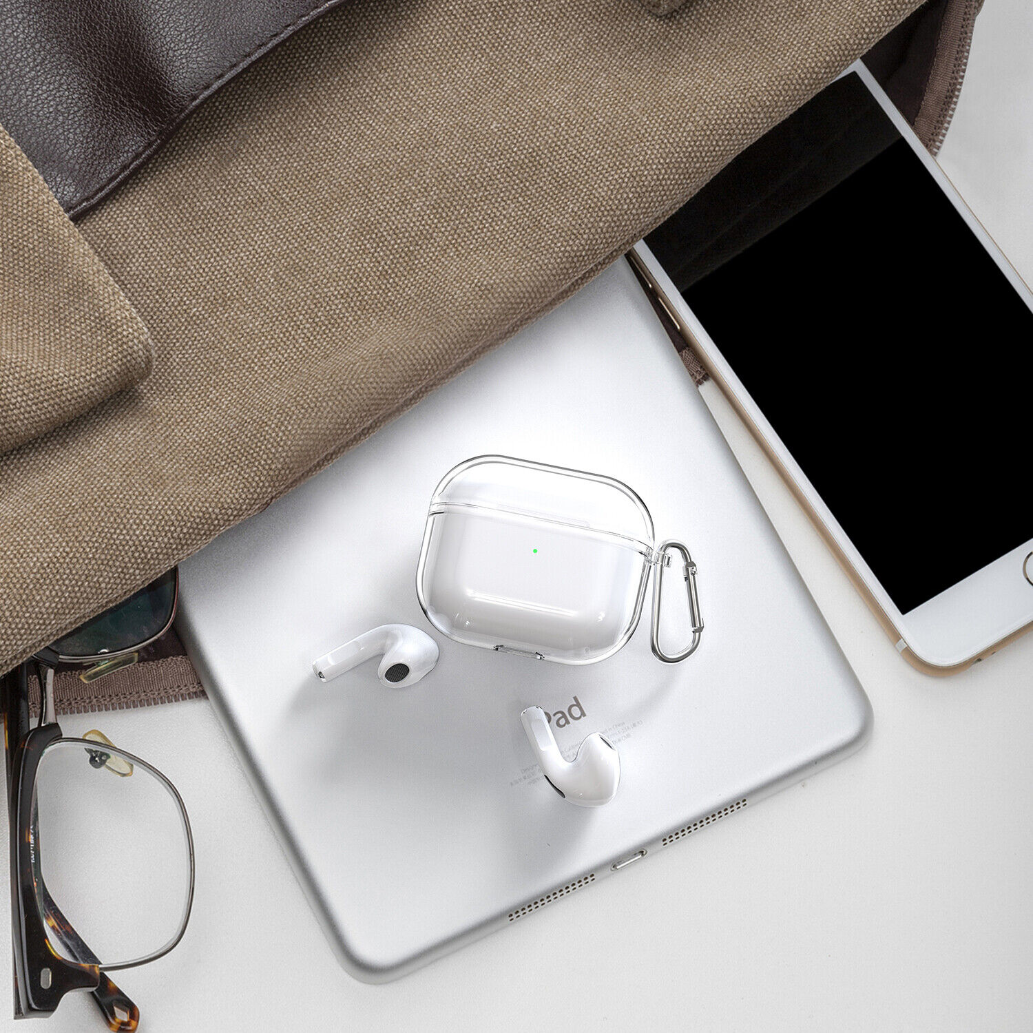 Bao case chống sốc trong suốt cho Airpods Pro hiệu Likgus Clear Shell - Hàng nhập khẩu