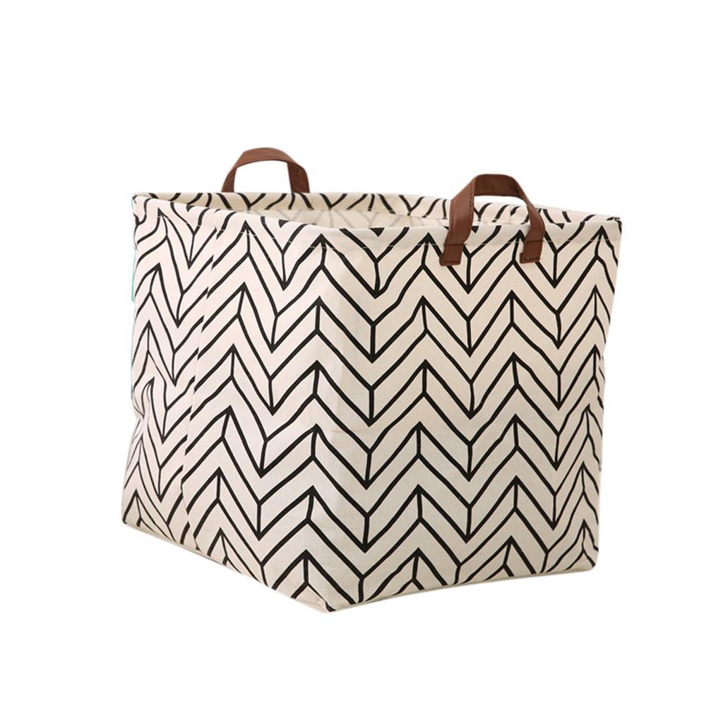 Set 2 Storage Basket Bucket Clothes Laundry Hamper with Handles -Wave