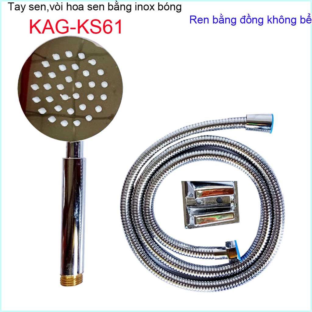 Vòi sen tắm Inox 304, vòi sen nóng lạnh, vòi hoa sen KAG-KS61