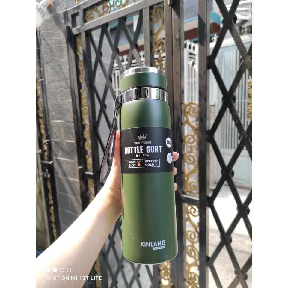 Bình Giữ Nhiệt Inox 304 Giữ Nhiệt Nóng Lạnh Inox 304 Không Gỉ An Toàn Tiện Lợi Dung Tích 800ml Cao