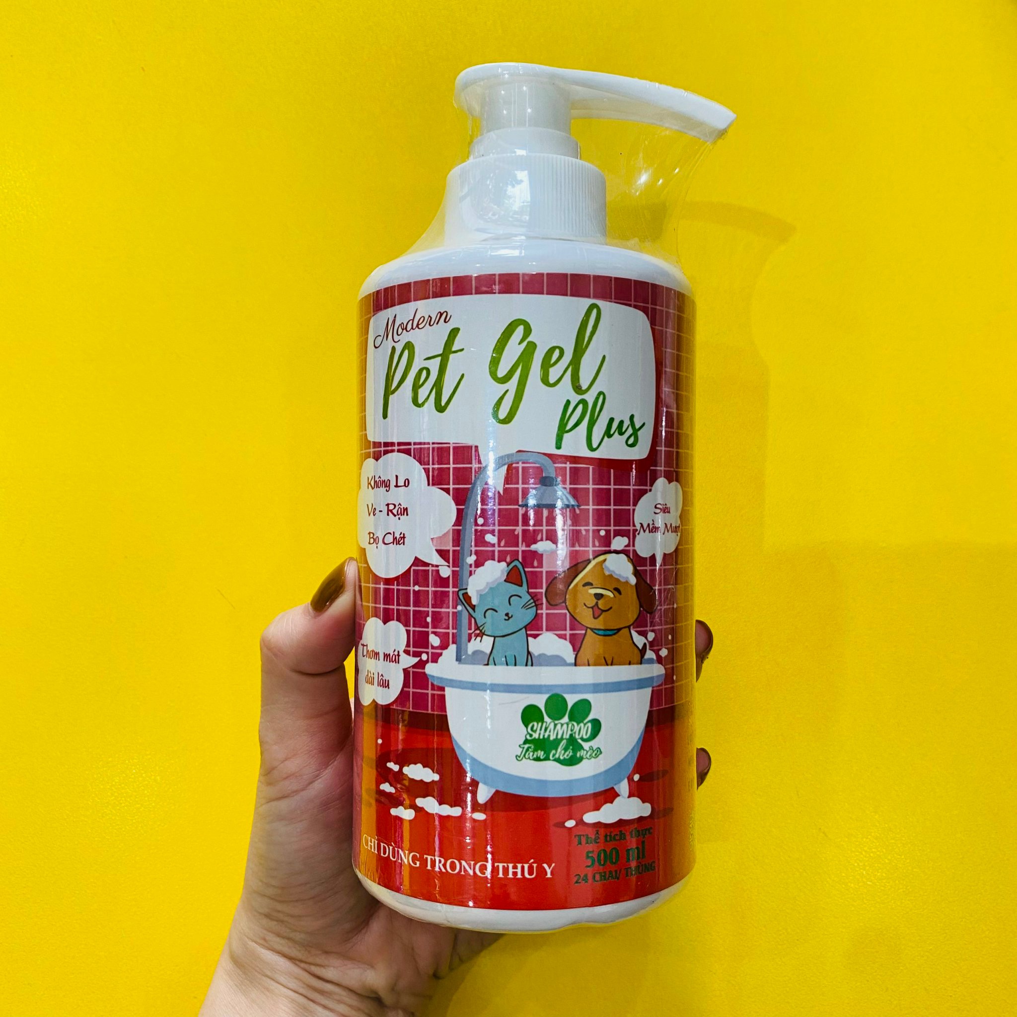 Sữa Tắm Pet Gel Plus 500ML - Kiểm Soát Ve Rận Bọ Chét Cho Chó Mèo - Pet Tài Thủy Phát - T003