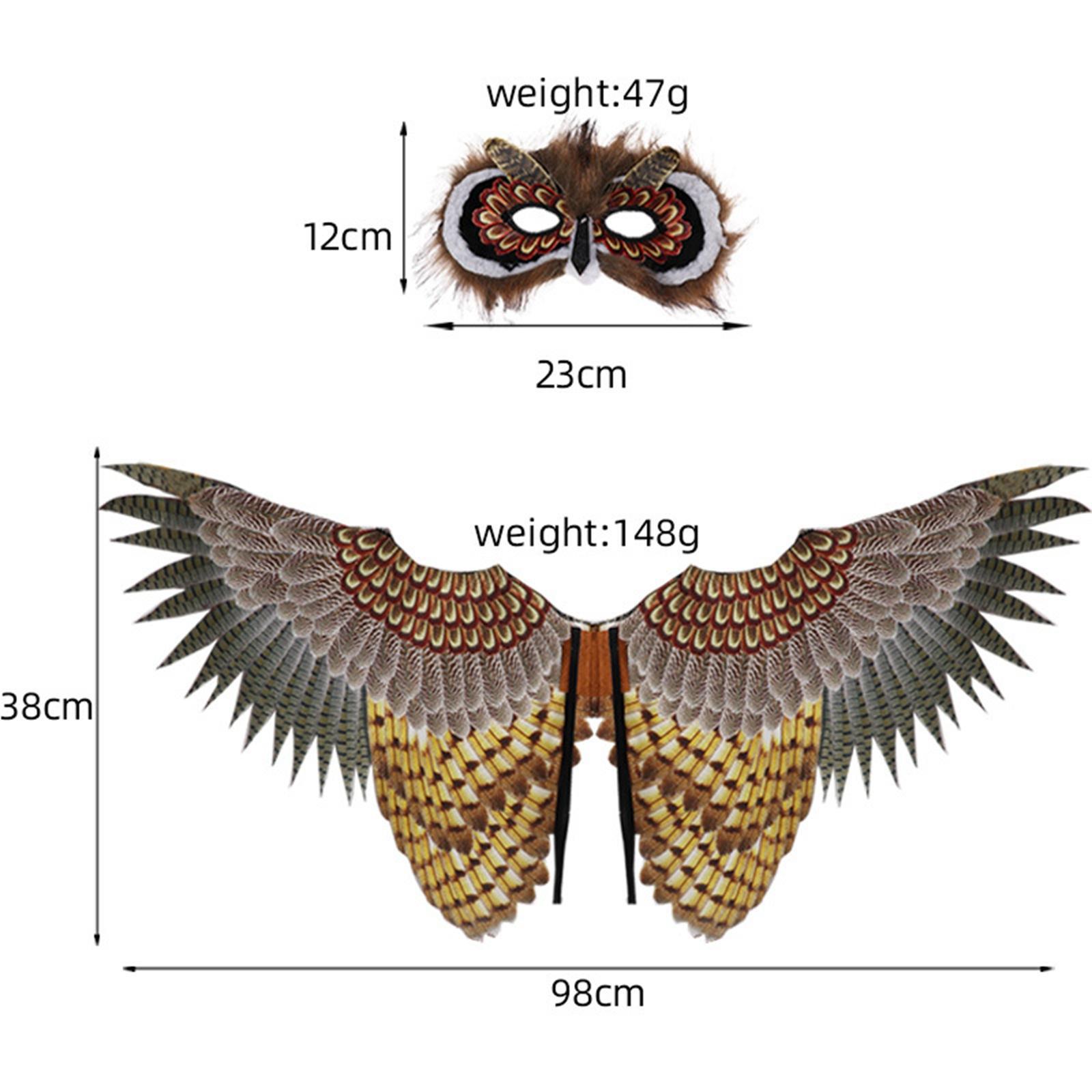 Creative Animal Owl Mask Wings, Cosplay Role Play Costume Face Cover for Performance Festival Girls Fancy Dress Men