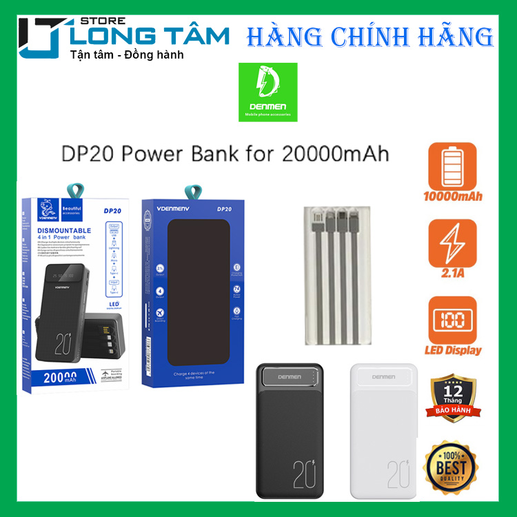 Sạc Dự Phòng Denmen DP20 (có LCD) - Hàng chính hãng