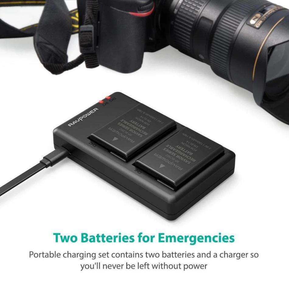 Pin sạc máy ảnh Ravpower RP-BC002 cho Nikon EN-EL14, EL14a - Hàng chính hãng