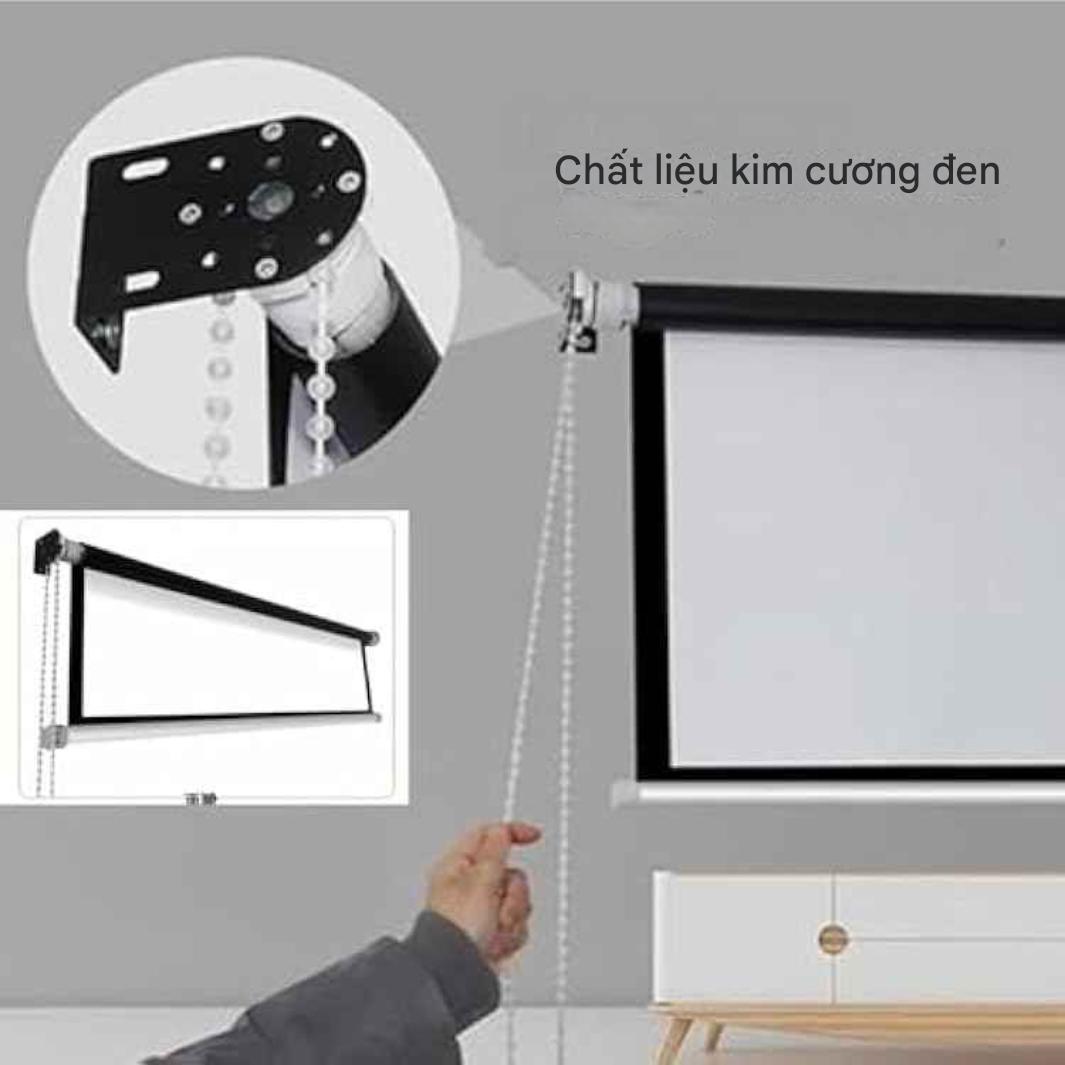 Màn chiếu treo tường kéo dây chuỗi hạt pha lê (dạng rèm) Prima tỉ lệ 16:9 và 4:3 kích thước 60–100 inch ,Dùng cho máy chiếu mini &amp; văn phòng - Hàng nhập khẩu