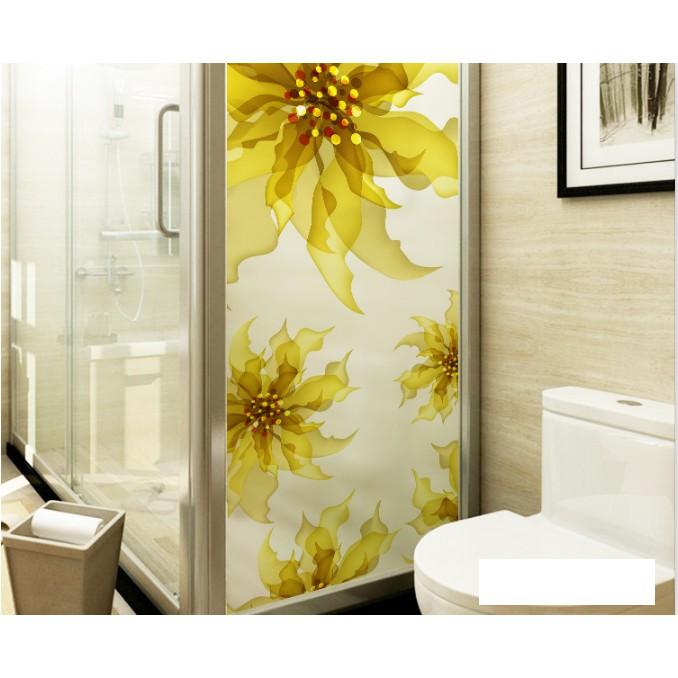 Decal Dán Kính Cao Cấp - Hoa Thủy Tinh Vàng