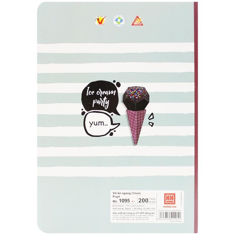 Vở Kẻ Ngang 200 Trang 58gsm Pupil Paper Color - Hồng Hà 1095
