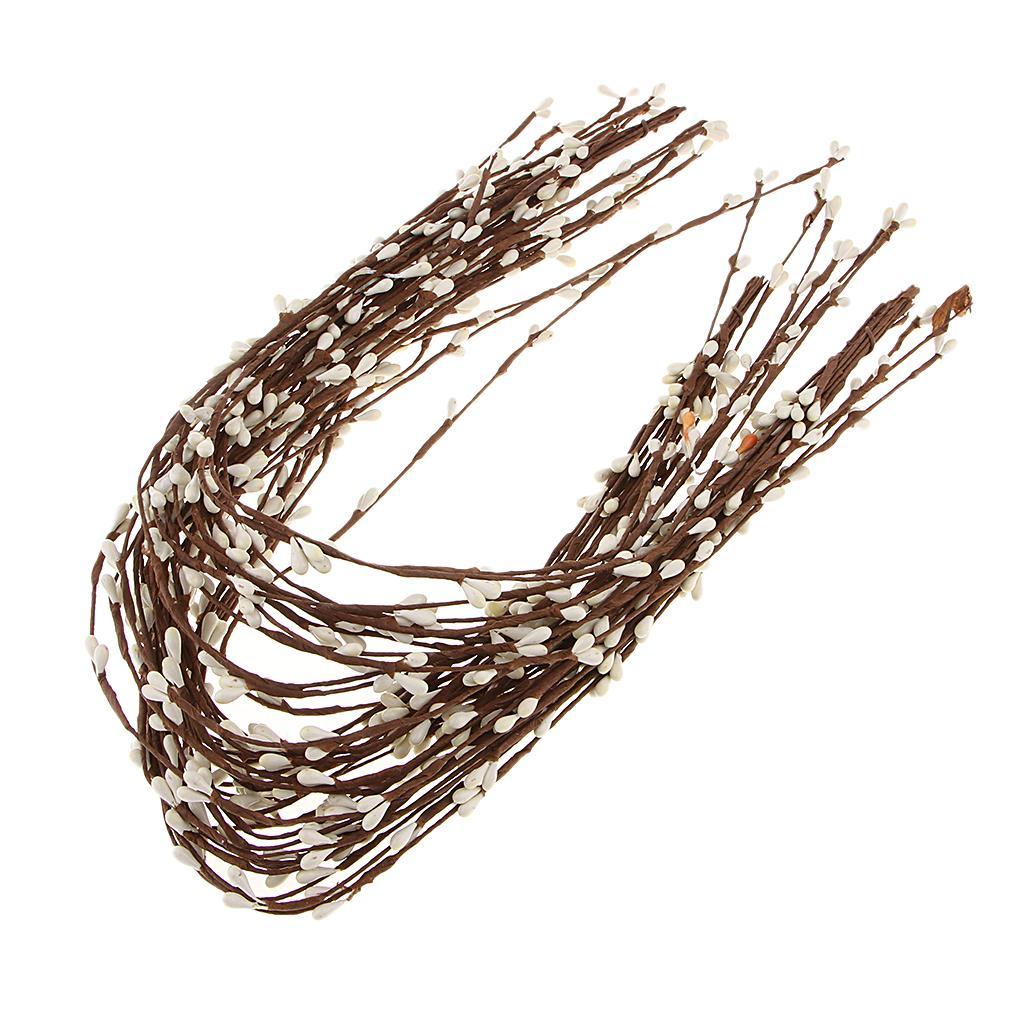 40 Pieces Artificial Pip Berry Garland Primitive Pip Berry Wire Rope Garland Holly Berry Branches DIY Wreath Christmas Holiday Decor 65cm/25.6inch