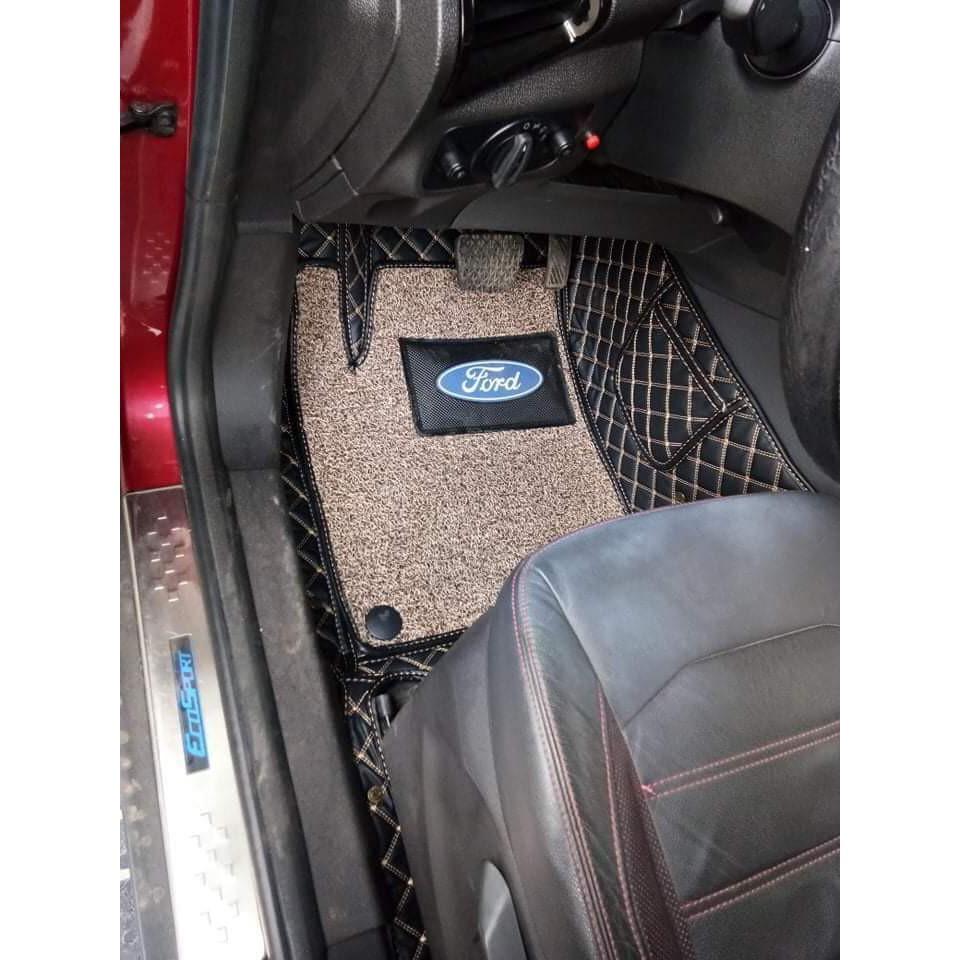 Thảm lót sàn 6D da cacbon cao cấp cho xe Ford Everest, Ford Explorer, Ford Traiblazer