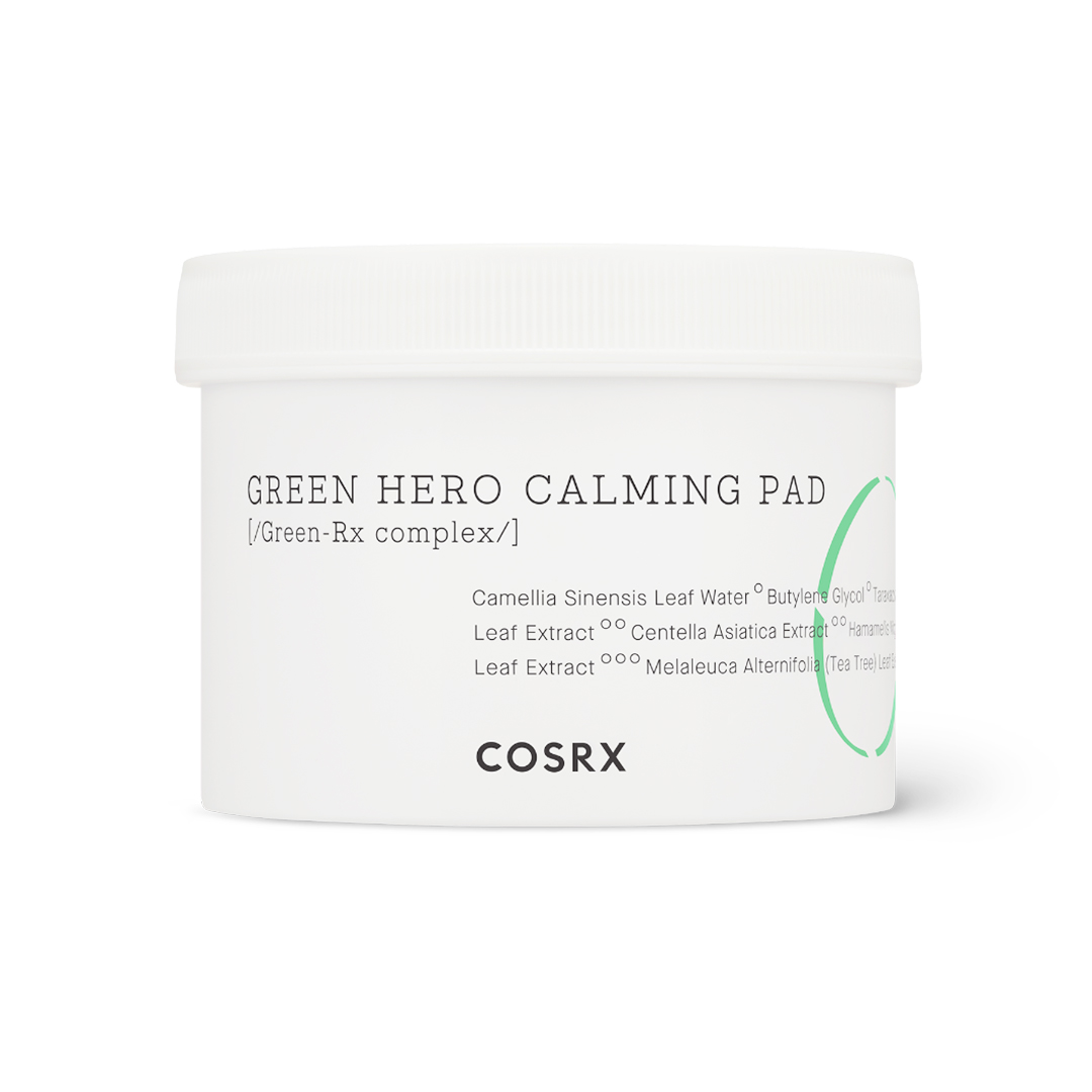 Bông Tẩy Tế Bào Chết Hoá Học Dưỡng Ẩm Và Dịu Da (0.25 % PHA + Trà Xanh) COSRX One Step Green Hero Calming Pad 70 Miếng