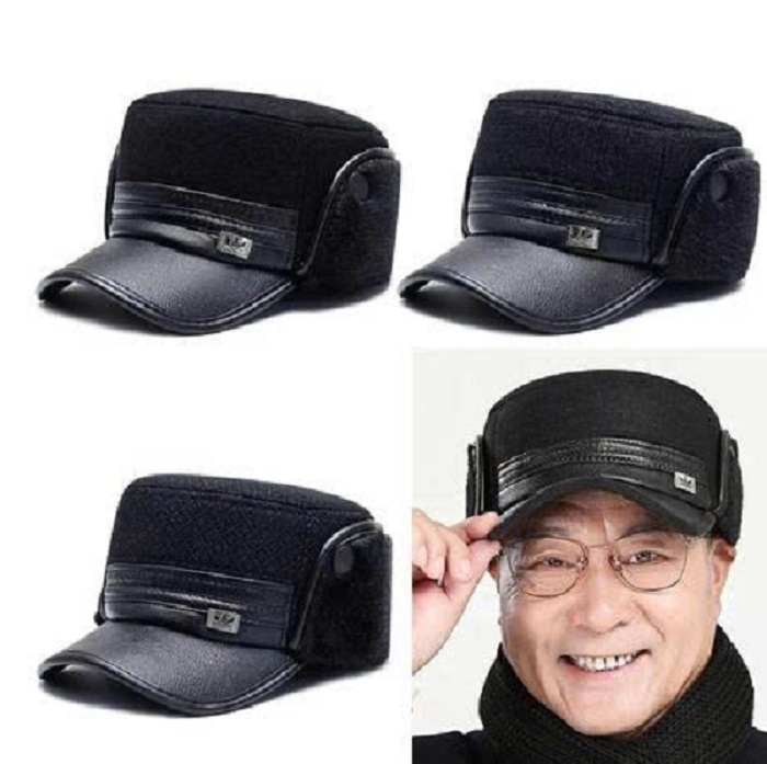 [KoSuyTu] Mũ Lót Lông Cho Bố Và Ông - Kiểu Dáng Mũ Lưỡi Trai Vành Da Có Tai Che Gấp Gọn, Ấm Áp Mà Vẫn Thời Trang, Sang Trọng, Phong Độ
