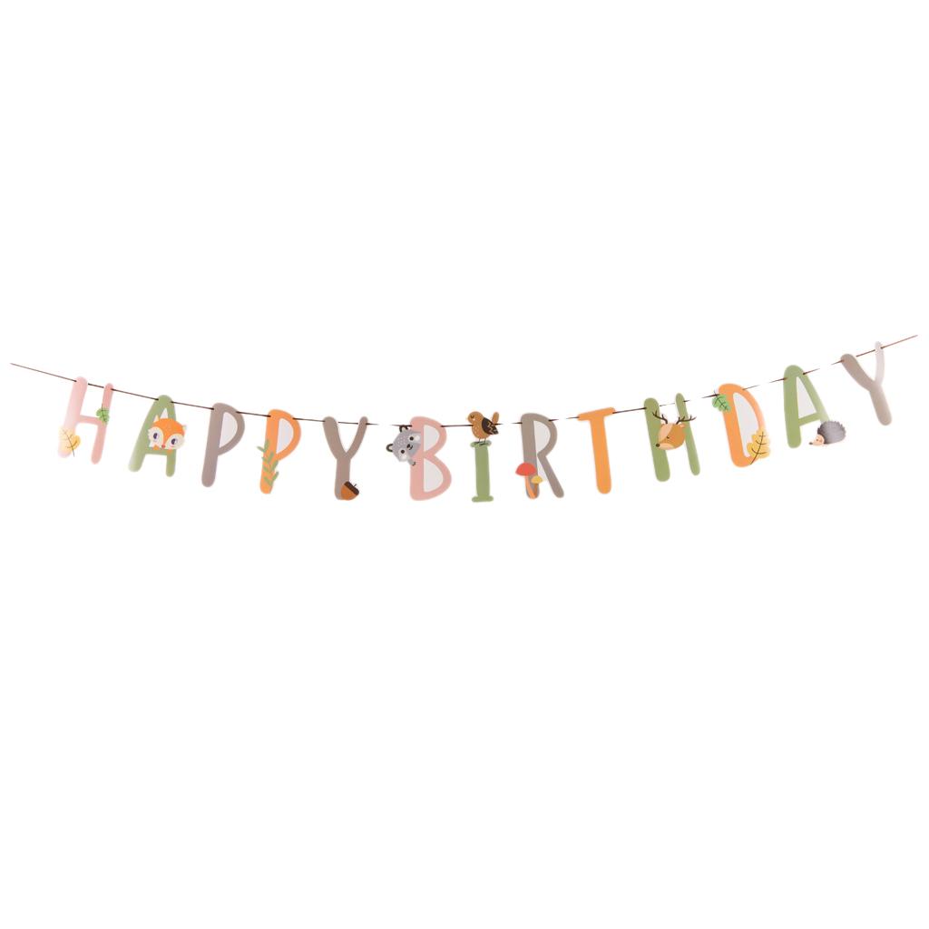 Cute Animal HAPPY BIRTHDAY Bunting Banner Kid Baby Birthday Party Decoration
