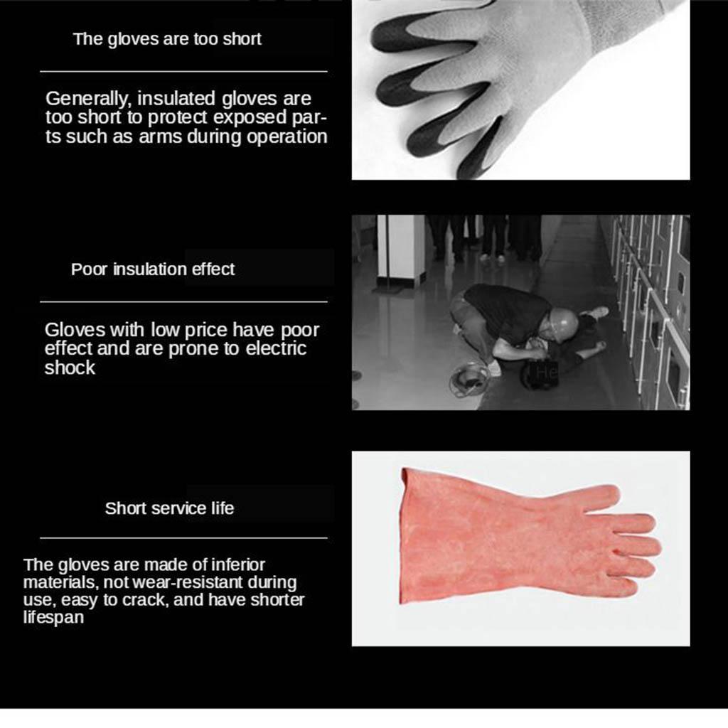 High Voltage Electricians Insulating Gloves Rubber , Cold Resistant Insulated Gloves