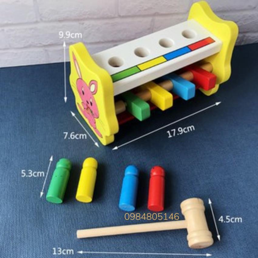 Đồ chơi Gỗ Đập Chuột Hình Thỏ Nghộ Nghĩnh Vui Nhộn Cho Bé